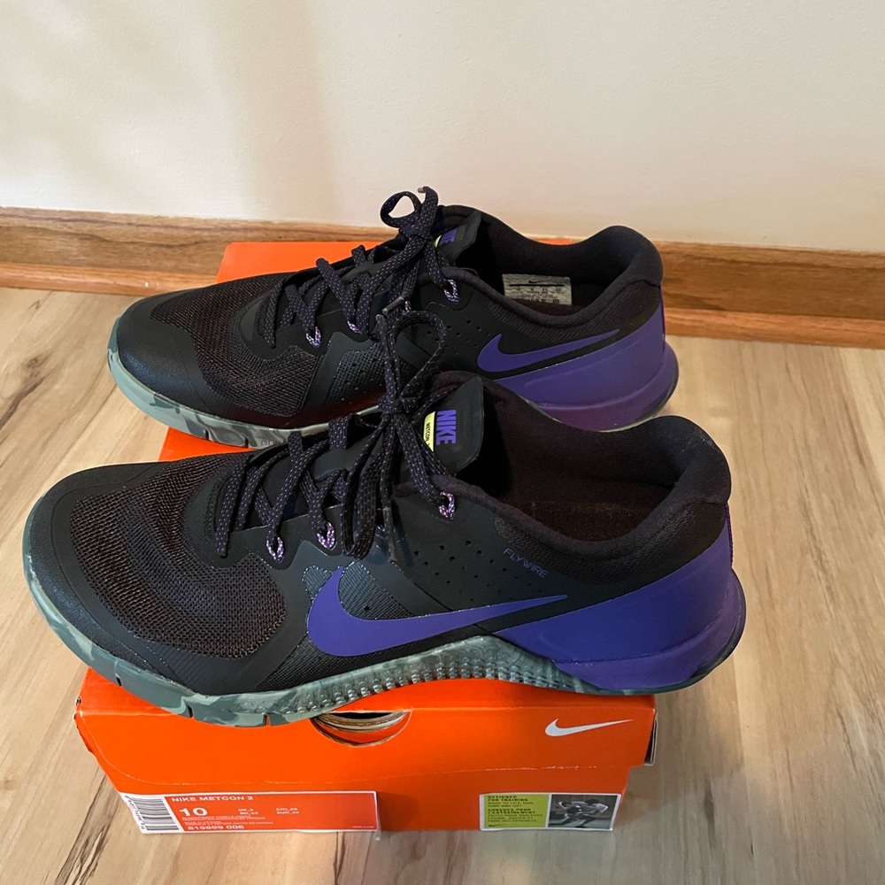 Nike Metcon 2 Black and Purple training / gym / CrossFit Shoes
